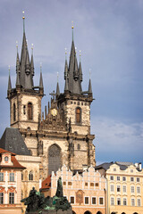 Fototapeta na wymiar Church of Our Lady before Tyn, Prague old town, Czech Republic