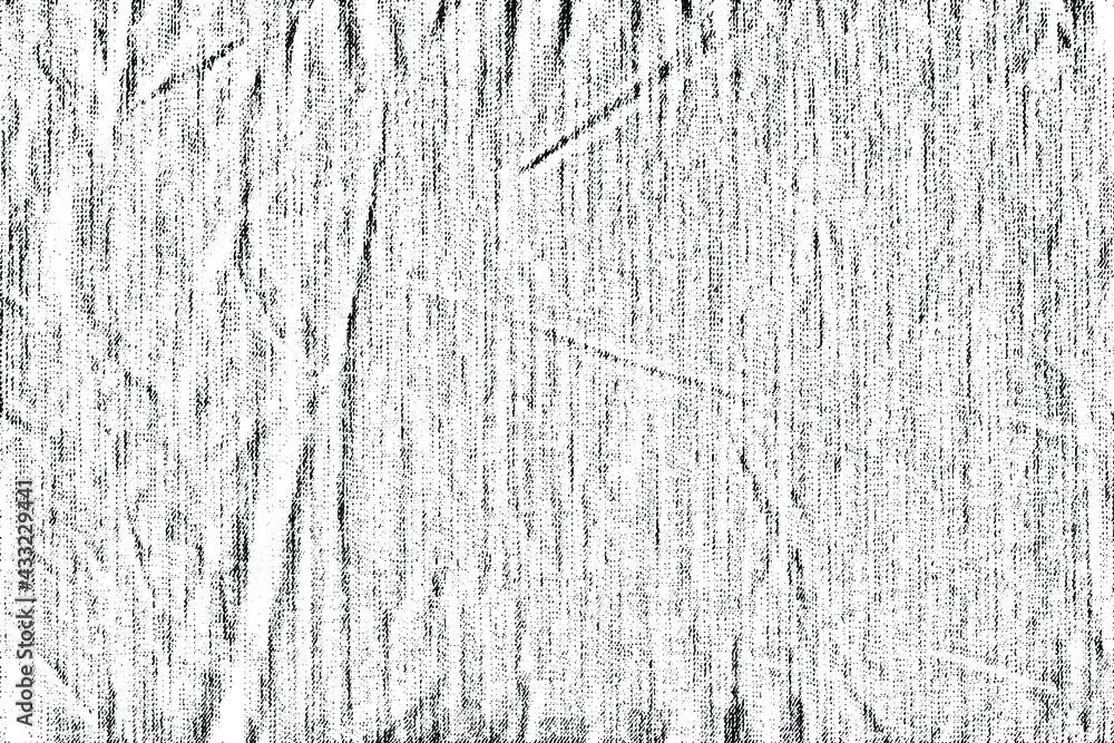 Poster the texture of a simple rough crumpled natural fabric in beige color. burlap, background of simple r