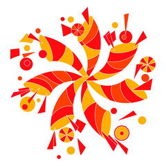 Abstract ornament pinwheel Geometric Shape Circle, Pinwheel Line Art Drawing Illustration