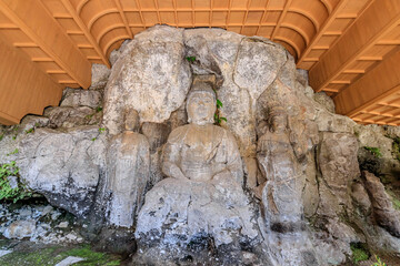 Naklejka premium 臼杵の石仏(磨崖仏) 大分県臼杵市 Usuki Stone Buddha Ooita-ken Usuki city