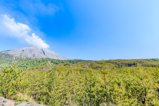 有村溶岩展望所から見た桜島　鹿児島県鹿児島市　Sakurajima seen from Arimura Lava Observatory Kagoshima-ken Kagoshima city	
