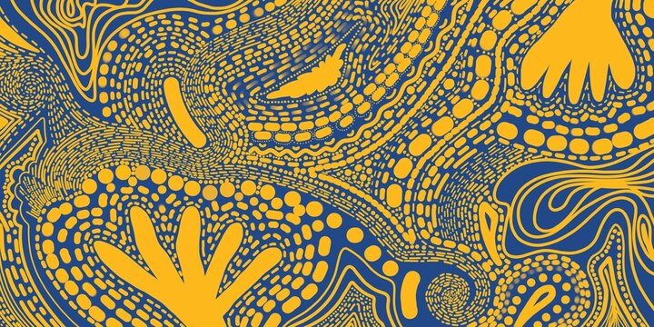 Web banner azzurro giallo Memphis pattern. Doodles. Illustrazione grafica creativa. Sfondo moderno