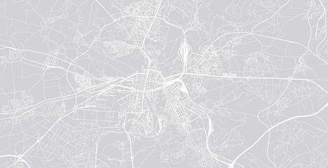 Urban vector city map of Pilsen, Czech Republic, Europe
