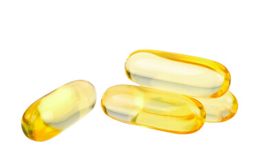 Primrose Oil Capsules isolated on white background