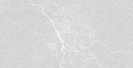 Urban vector city map of Liberec, Czech Republic, Europe