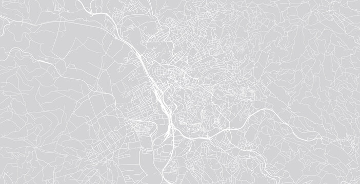 Urban vector city map of Liberec, Czech Republic, Europe