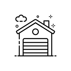 Warehouse Vector Outline icon. EPS 10 file