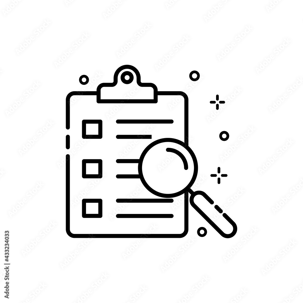 Poster verification checklist vector outline icon. eps 10 file