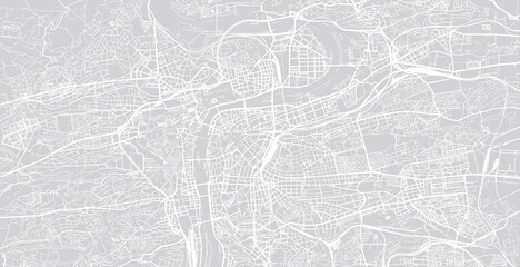 Urban vector city map of Prague, Czech Republic, Europe