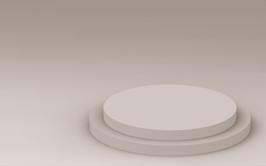 Abstract 3d brown color cylinder podium minimal studio background.