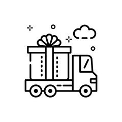 Gift Delivery Vector Outline icon. EPS 10 file