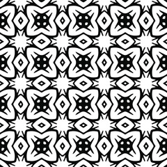 Geometric vector pattern with Black and white colors. Seamless abstract ornament for wallpapers and backgrounds.