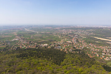 Panoramic view from Avala Tower near Belgrade, Serbia