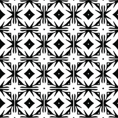 Geometric vector pattern with Black and white colors. Seamless abstract ornament for wallpapers and backgrounds.