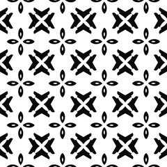 Geometric vector pattern with Black and white colors. Seamless abstract ornament for wallpapers and backgrounds.