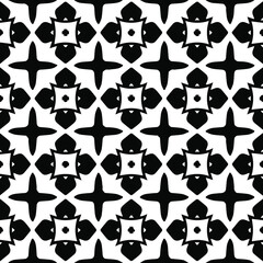 Geometric vector pattern with Black and white colors. Seamless abstract ornament for wallpapers and backgrounds.