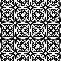 Geometric vector pattern with Black and white colors. Seamless abstract ornament for wallpapers and backgrounds.