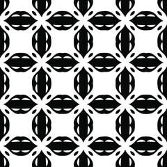 Geometric vector pattern with Black and white colors. Seamless abstract ornament for wallpapers and backgrounds.