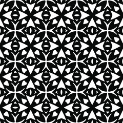 Geometric vector pattern with Black and white colors. Seamless abstract ornament for wallpapers and backgrounds.