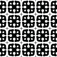 Geometric vector pattern with Black and white colors. Seamless abstract ornament for wallpapers and backgrounds.