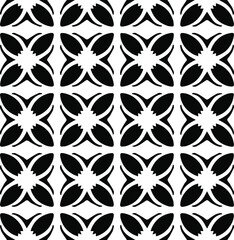Geometric vector pattern with Black and white colors. Seamless abstract ornament for wallpapers and backgrounds.