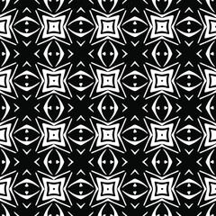 Geometric vector pattern with Black and white colors. Seamless abstract ornament for wallpapers and backgrounds.