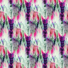 Seamless tie-dye pattern  on white silk