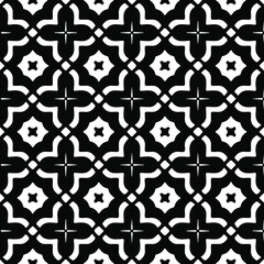 Geometric vector pattern with Black and white colors. Seamless abstract ornament for wallpapers and backgrounds.