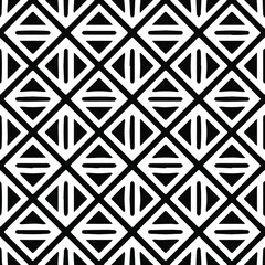 : Geometric vector pattern with Black and white colors. Seamless abstract ornament for wallpapers and backgrounds.