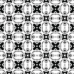 : Geometric vector pattern with Black and white colors. Seamless abstract ornament for wallpapers and backgrounds.