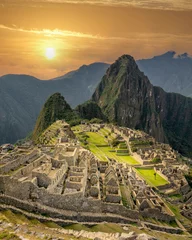 Photo sur Plexiglas Machu Picchu Vue sur les ruines incas du Machu Picchu