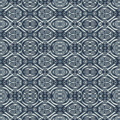 Silver tones retro style ornament geometric seamless vector pattern design