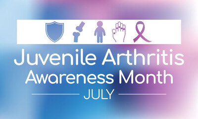Juvenile Arthritis awareness month is observed every year in July. The most common symptoms of the disease are joint swelling, pain and stiffness, it is usually an autoimmune disorder. Vector art