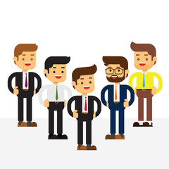 Business man standing on the winning podium