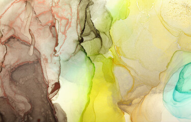 Naklejka premium Art Abstract watercolor horizontal smoke background. Marble texture. Alcohol ink colors.