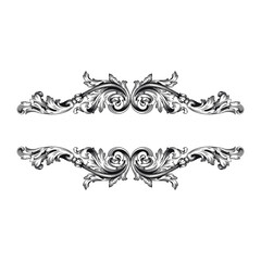 Vintage Baroque Victorian frame border floral ornament leaf scroll engraved retro flower pattern decorative design tattoo black and white Japanese filigree calligraphic vector heraldic swirl