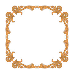 Vintage Baroque Victorian frame border floral ornament leaf scroll engraved retro flower pattern decorative design tattoo black and white Japanese filigree calligraphic vector heraldic swirl