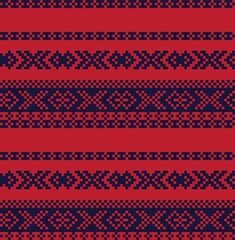 Christmas Fair Isle Seamless Pattern Background