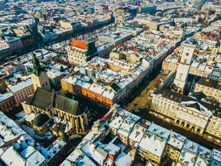 Obraz premium City of Lviv. Ukraine. Aerial view.