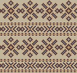 Brown Christmas Fair Isle Seamless Pattern Background