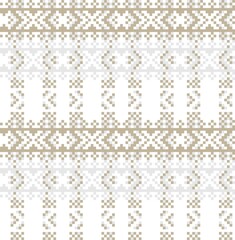 Brown Christmas Fair Isle Seamless Pattern Background