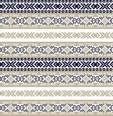 Brown Christmas Fair Isle Seamless Pattern Background