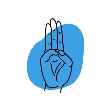 recommend clip art: Mudra Buddhi. Hands vector illustration. Yogic hand gesture. 