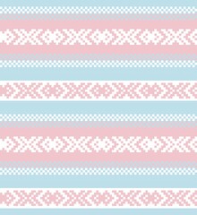 Pastel Christmas Fair Isle Seamless Pattern Background