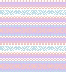 Pastel Christmas Fair Isle Seamless Pattern Background