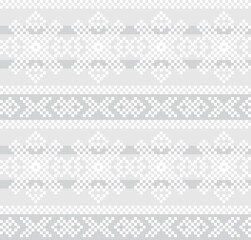 Black and White Christmas Fair Isle Seamless Pattern Background