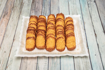 Tray of almond tejas