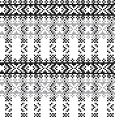 Black and White Christmas Fair Isle Seamless Pattern Background