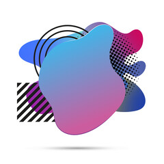 Creative abstract amoeba design with different geometric elements. Modern style illustration.