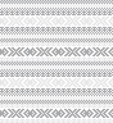 Black and White Christmas Fair Isle Seamless Pattern Background